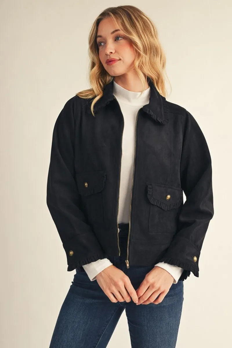 The Catherine Suede Style Jacket ( Black or Camel )