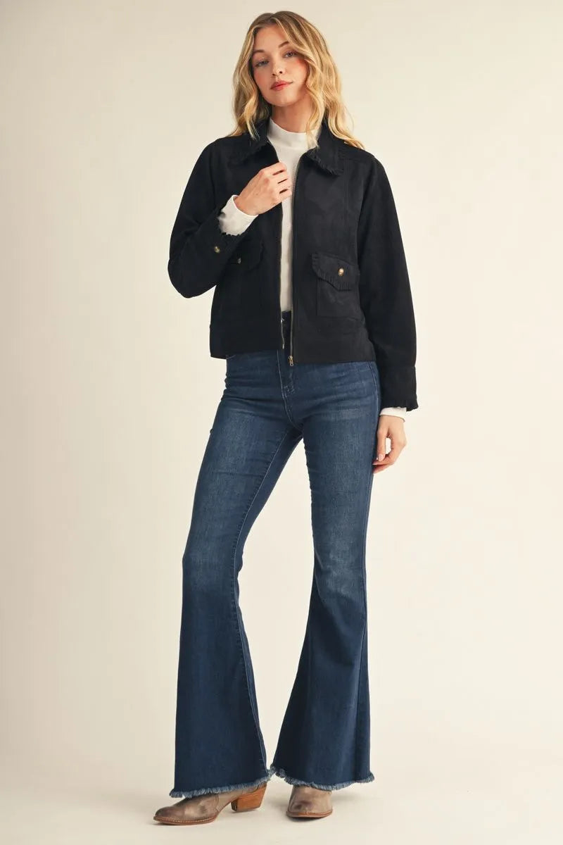 The Catherine Suede Style Jacket ( Black or Camel )