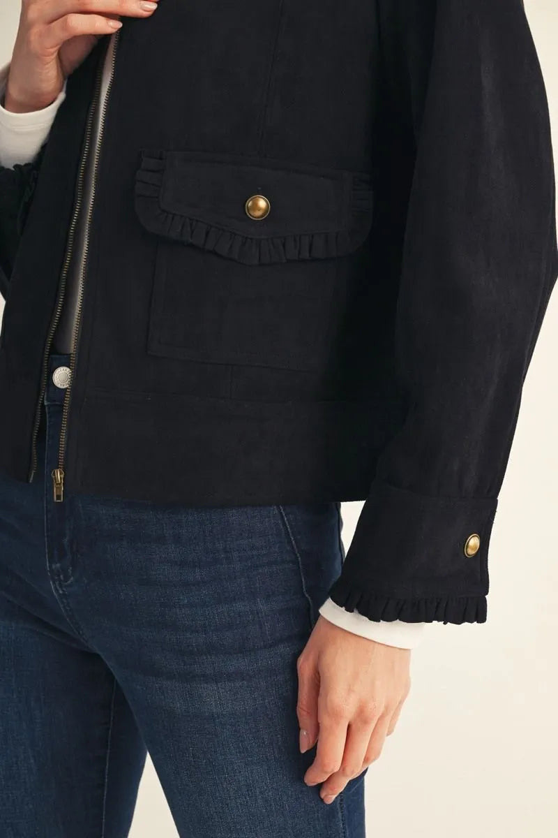 The Catherine Suede Style Jacket ( Black or Camel )