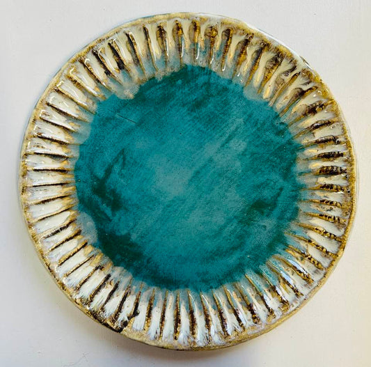 Rosaline Pottery 14" Pleated Platter ( 5 glazes )