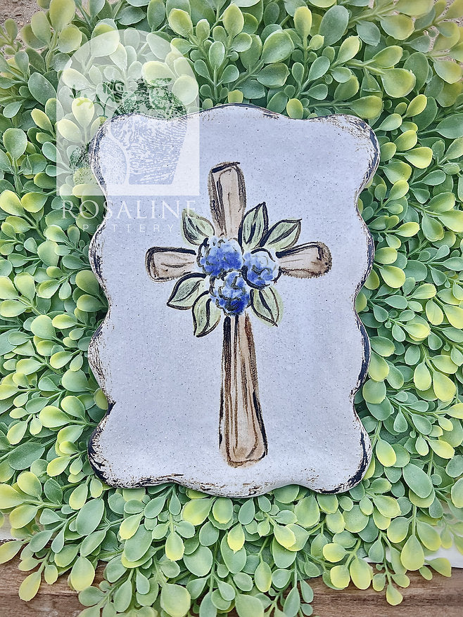 Hydrangea Cross Tray - Rosaline Pottery
