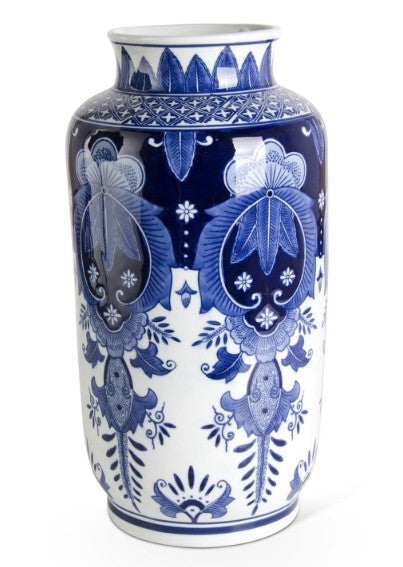 Royal Blue and White Tall Vase
