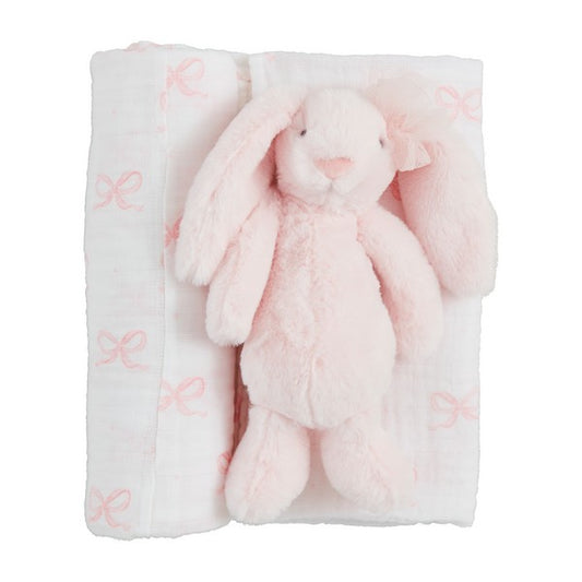 Bow Swaddle and Rattle