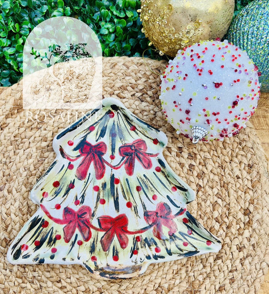 Rosaline Pottery Bows & Berries Tree Plate