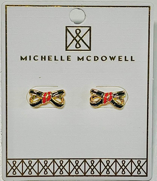 Michelle McDowell Bow Earrings Red & Blue