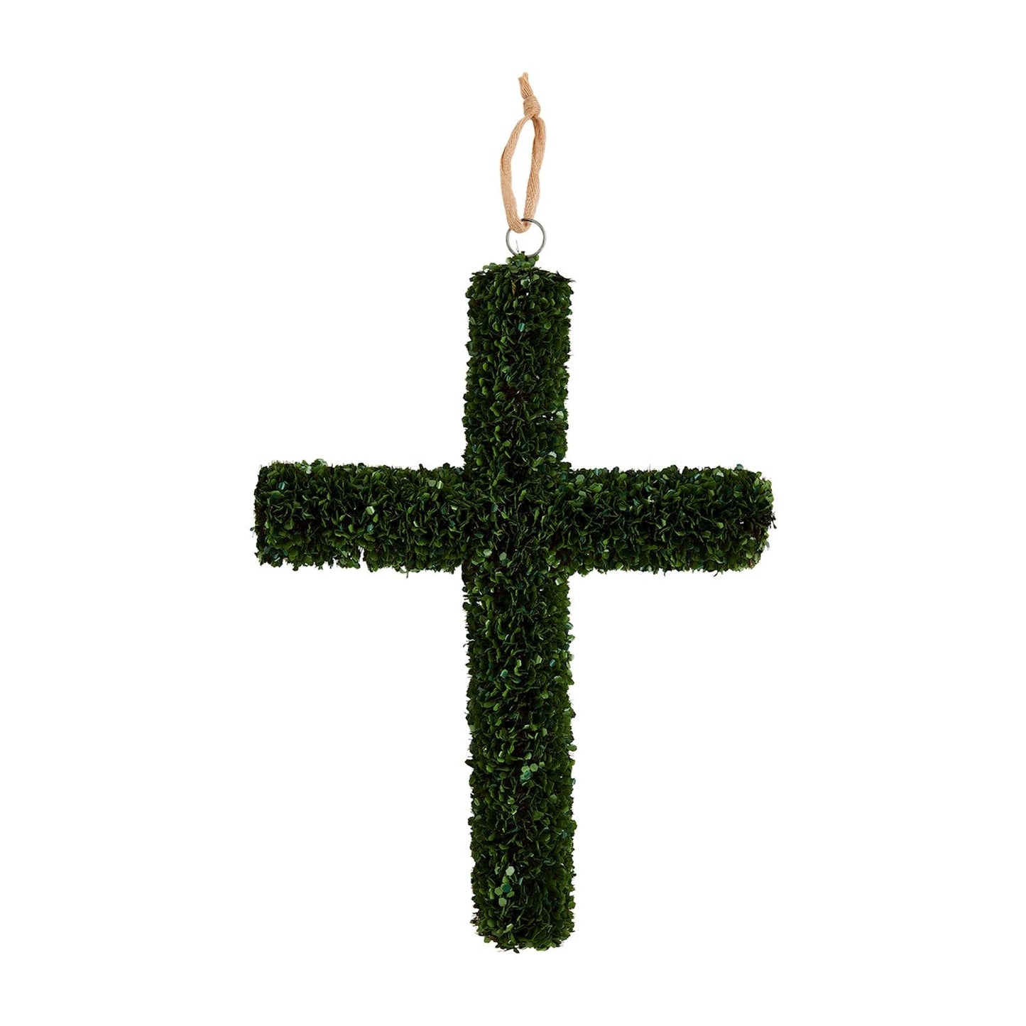 Faux Boxwood Cross Door Hanger