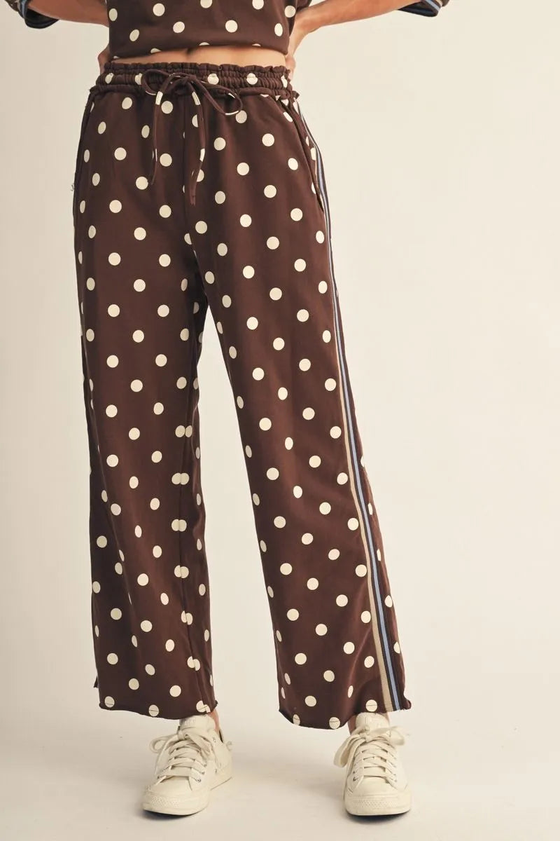 The Pamela Polka Dot Lounge Set ( Black or Brown )