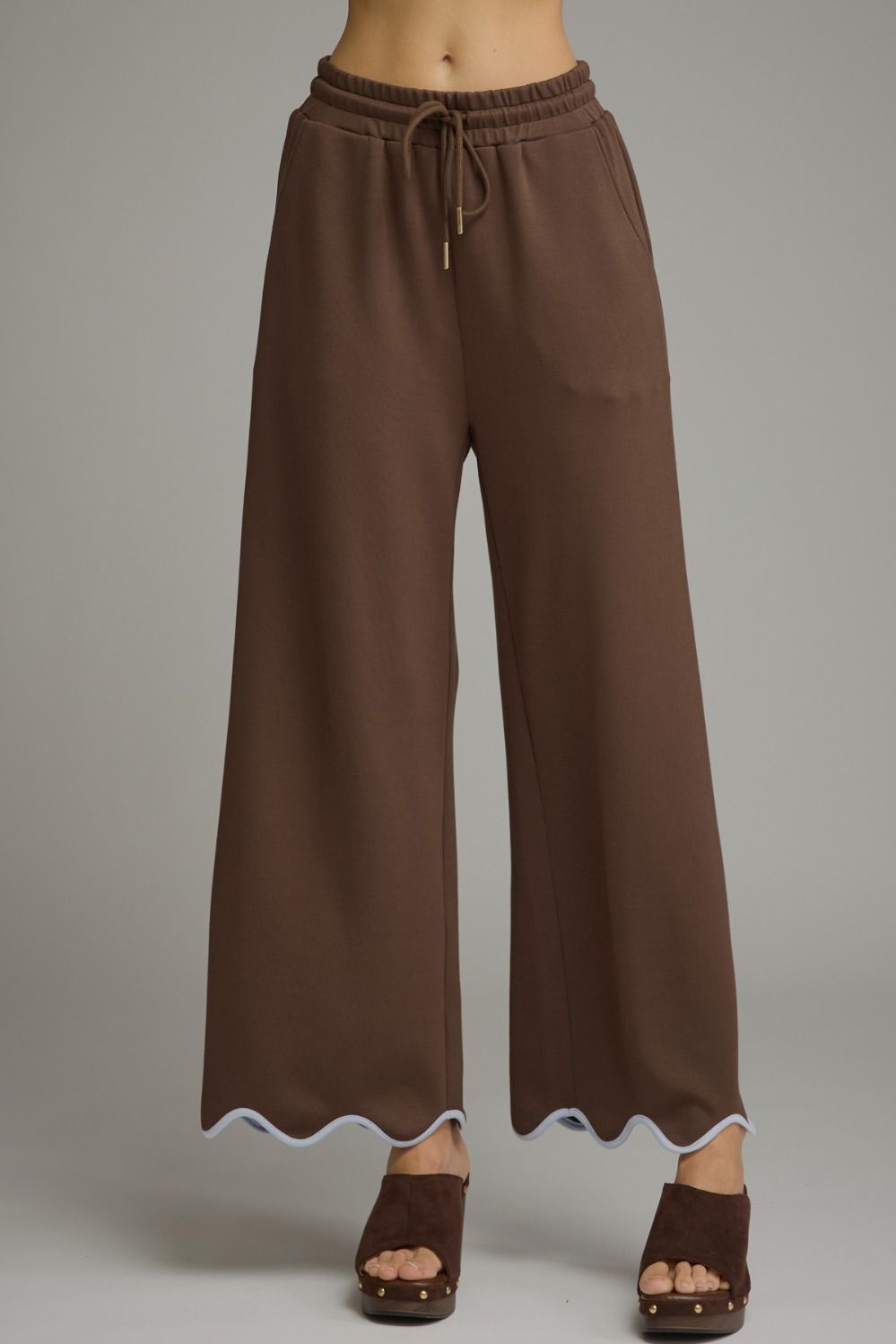 The Suzie Scallop Pant (Brown or Black) Matching Top Available
