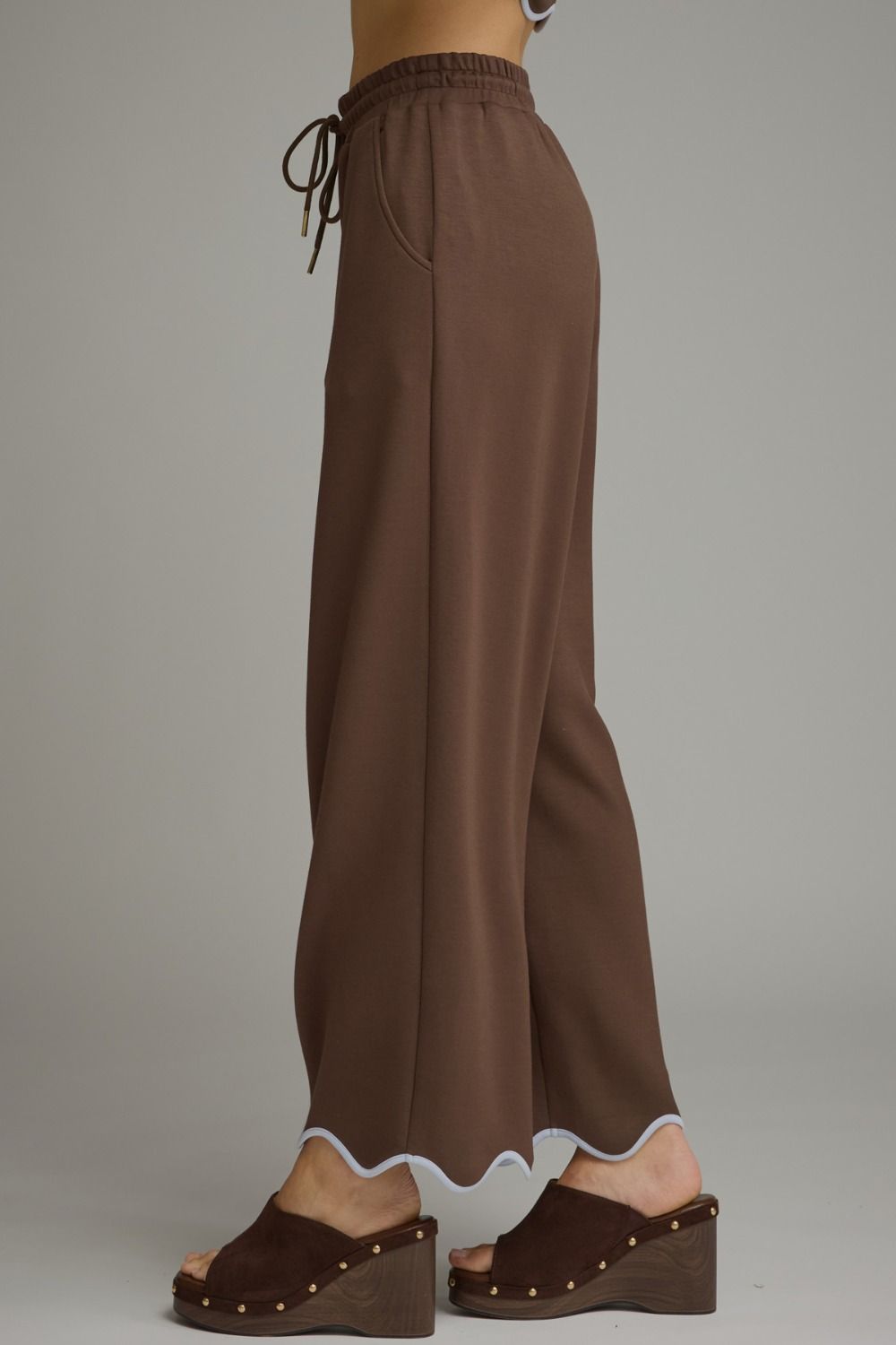 The Suzie Scallop Pant (Brown or Black) Matching Top Available