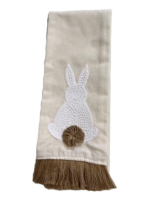 Embroidered / Burlap Bunny Tea Towel