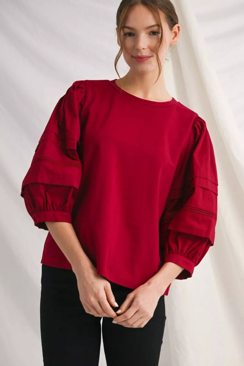 The Paula Burgundy Fall Top ( Plus Size )