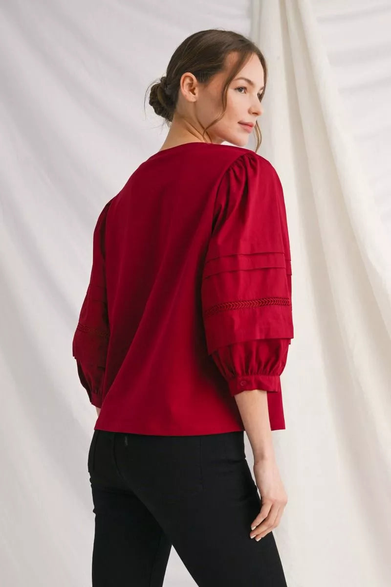 The Paula Burgundy Fall Top ( Plus Size )