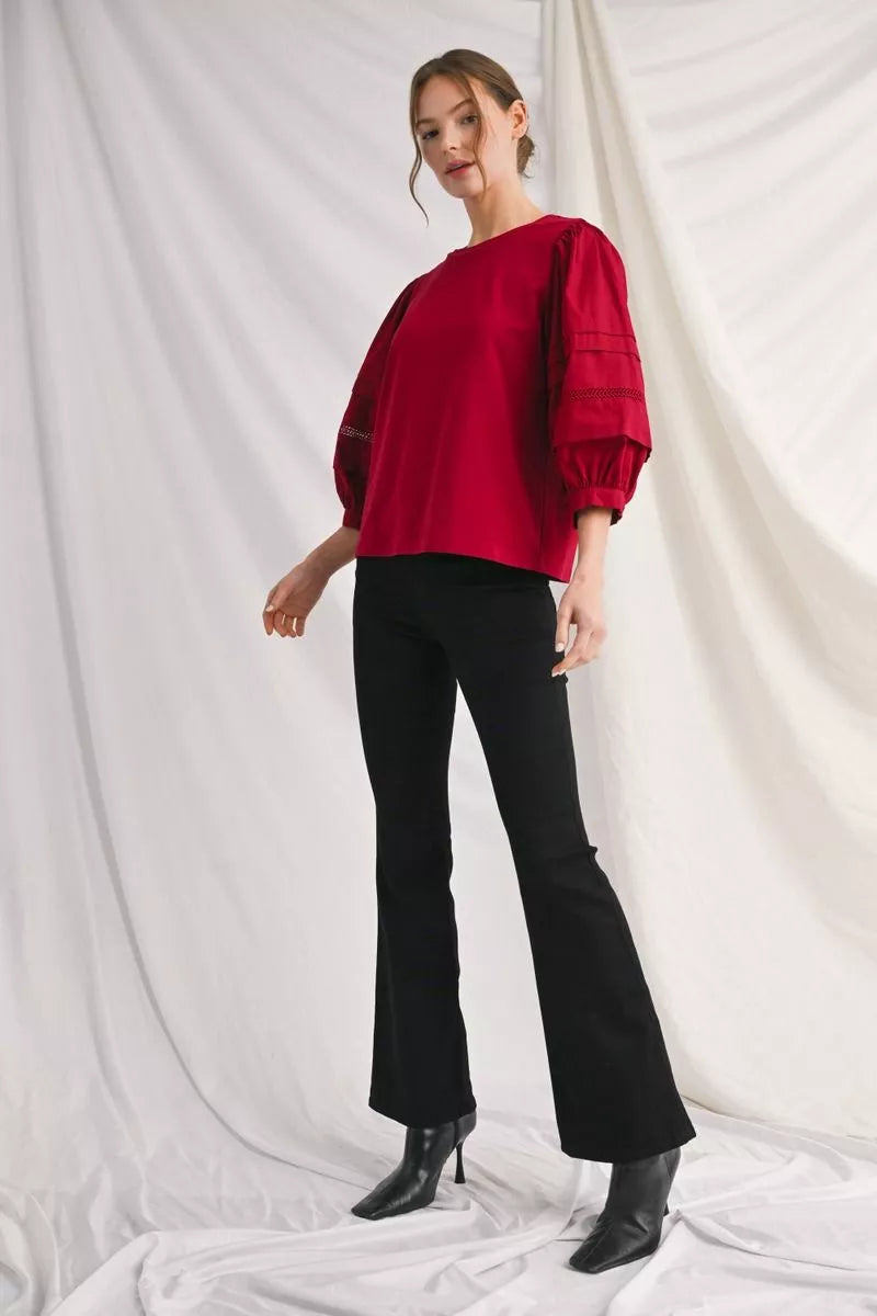 The Paula Burgundy Fall Top ( Plus Size )