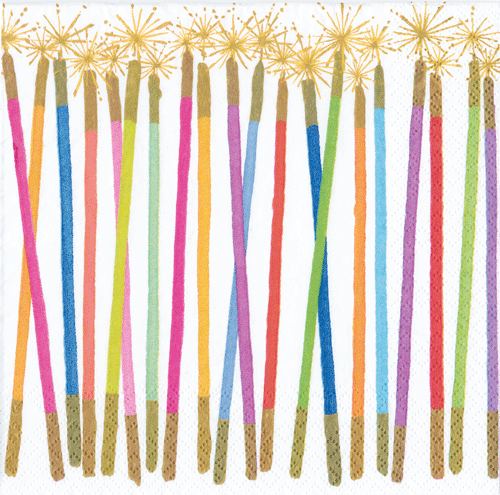 Multi Candles Cocktail Napkins