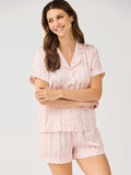 Women's Charlotte Satin Shorts Set | Florette Folly Pink