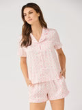 Women's Charlotte Satin Shorts Set | Florette Folly Pink