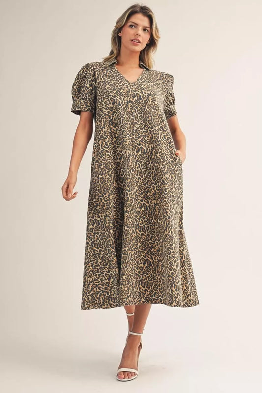Cheetah Print Spring Dress (S-L)