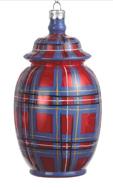 5" Dressed in Plaid Chinoiserie Ornament