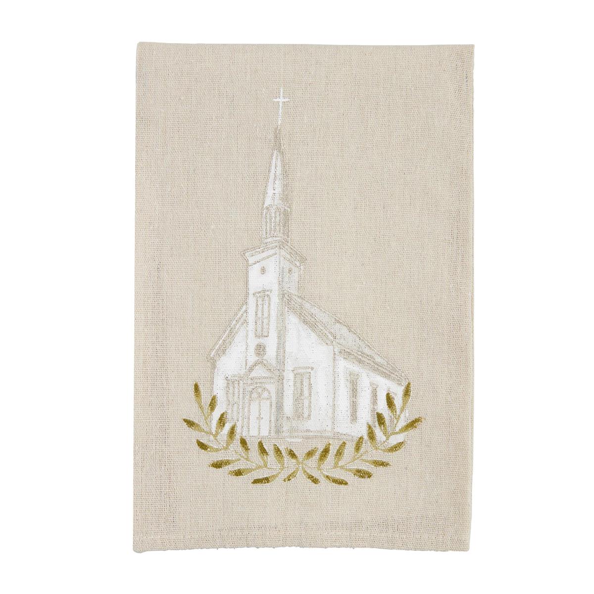 Painted Church Tea Towel