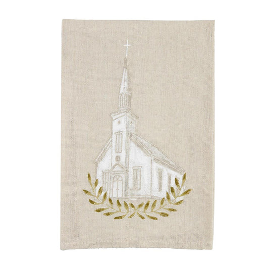 Painted Church Tea Towel