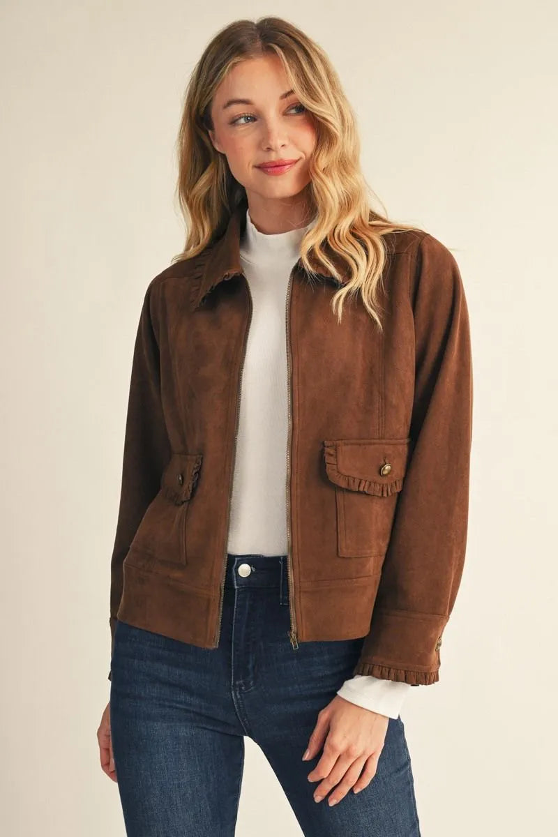 The Catherine Suede Style Jacket ( Black or Camel )
