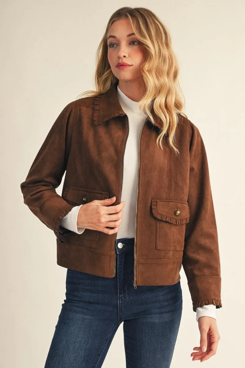 The Catherine Suede Style Jacket ( Black or Camel )