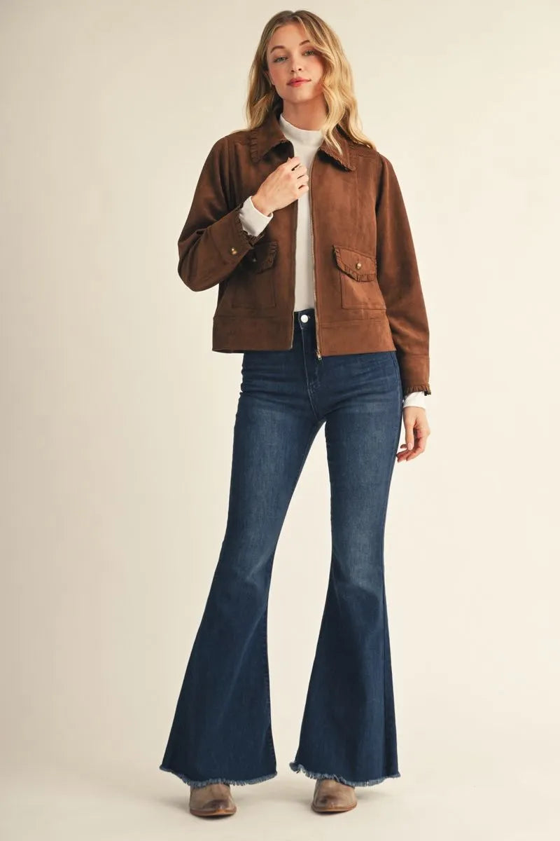 The Catherine Suede Style Jacket ( Black or Camel )