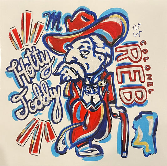 Nat Coop Hotty Toddy Reb Print 8x8