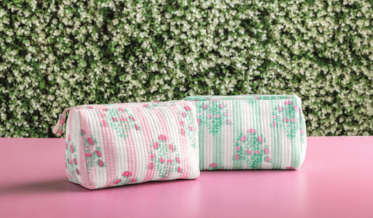 Quilted Print Cosmetic Bag ( 4 Patterns )