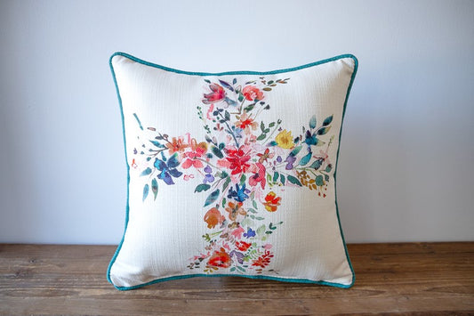 Floral Cross Pillow