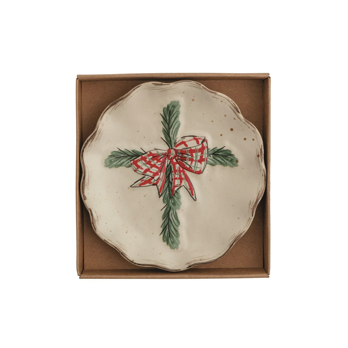 Scalloped Christmas Tidbit Plate ( 3 Designs )