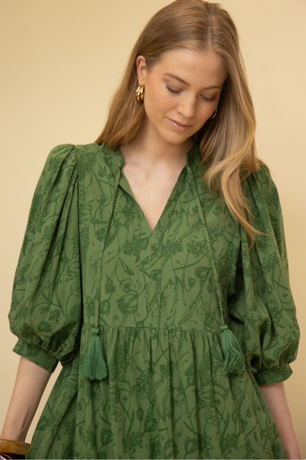Print Cotton Tired Maxi Dress