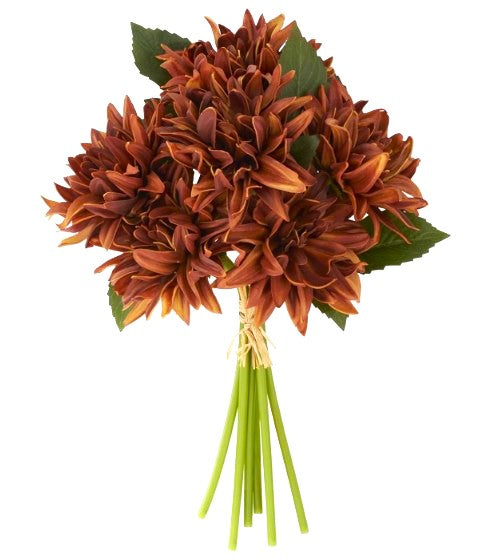 Real Touch Dahlia Bundle - RUST (6 Stems)