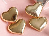 Double Heart Dangle Earrings – Gold Tone