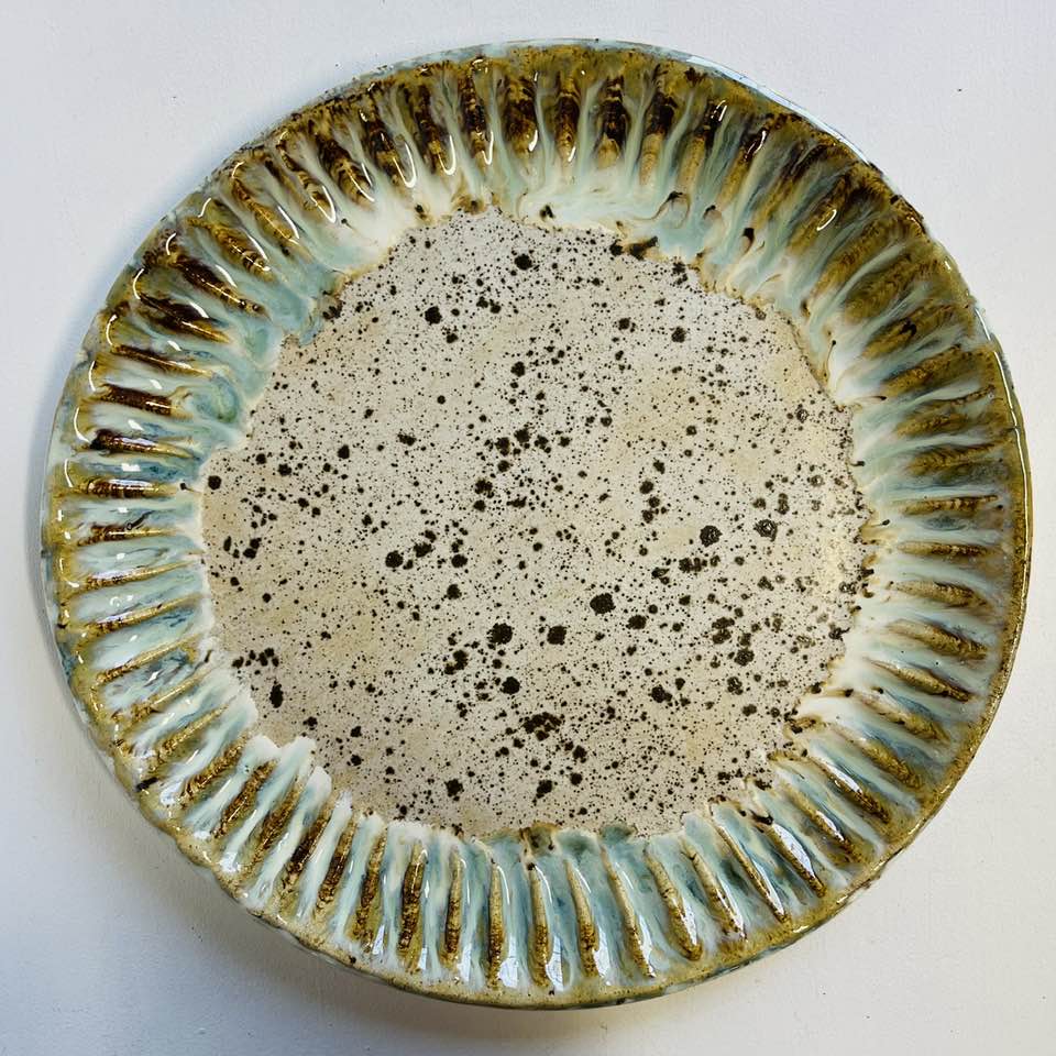 Rosaline Pottery 14" Pleated Platter ( 5 glazes )