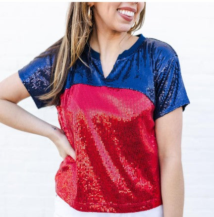 Diane Sequins Gameday Top