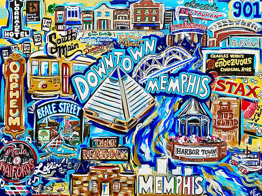 Nat Coop Downtown Memphis Custom Art Print