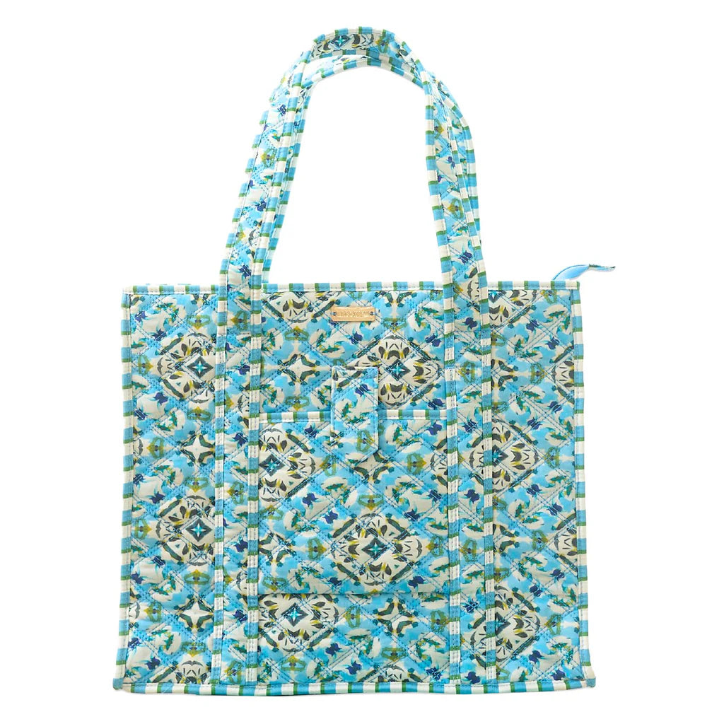 On the Road Quilted Tote - English Tile