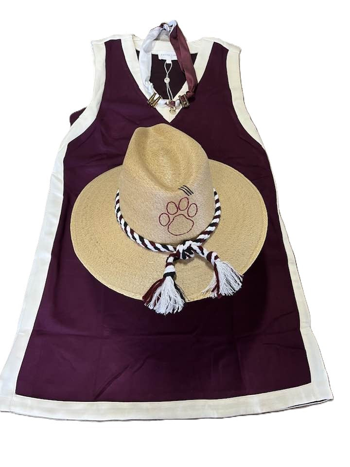 Burgundy Mini Varsity Pullover Dress