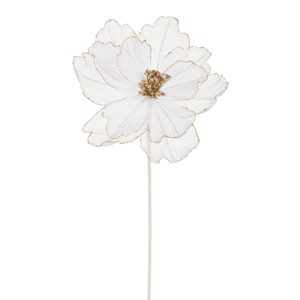 21" White Sheer Magnolia Stem