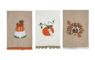 Fall Embroidered Tea Towels
