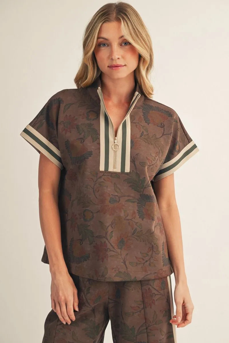 The Lauren Fall Floral Print Top ( Bottom Available Separately )