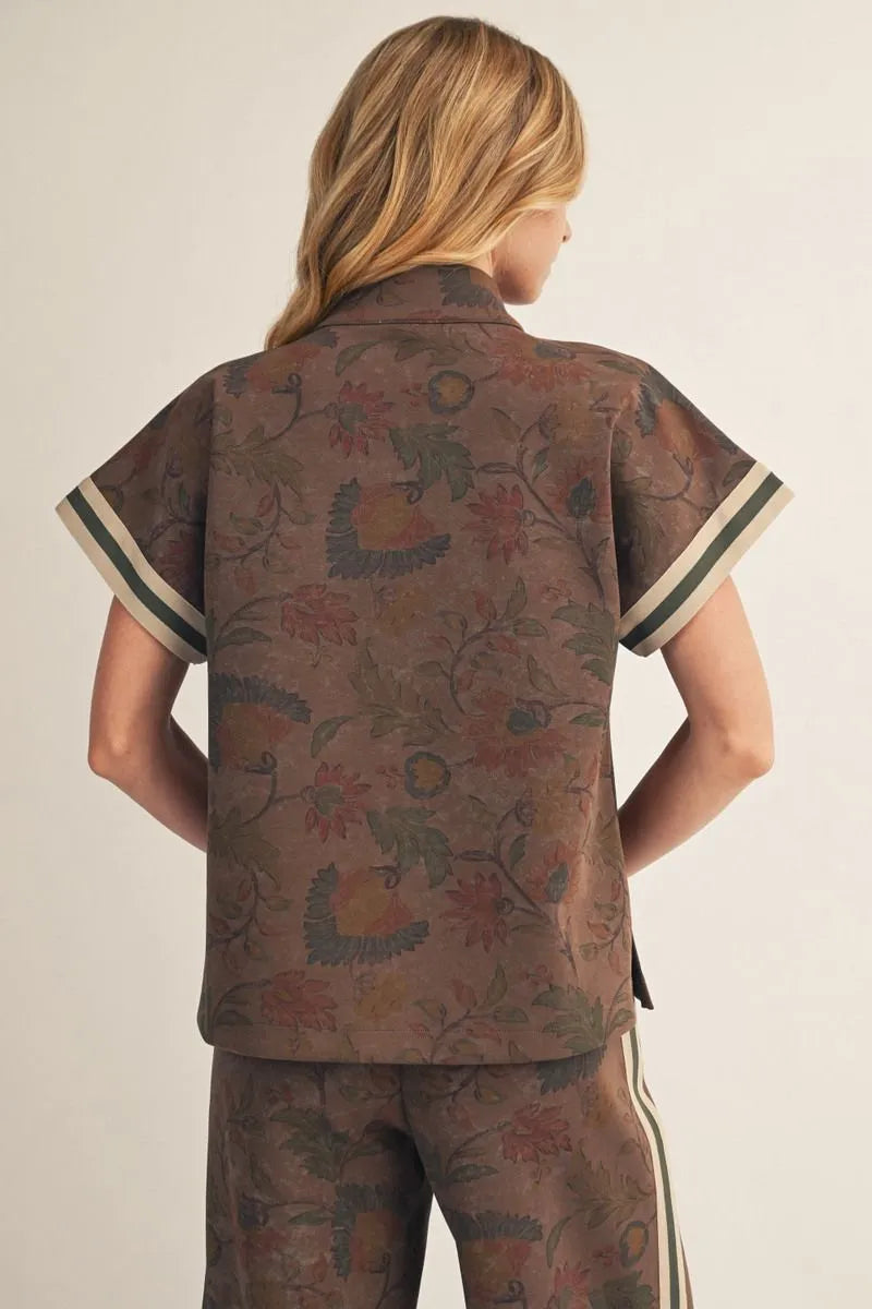 The Lauren Fall Floral Print Top ( Bottom Available Separately )