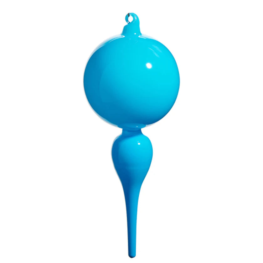 8" Bright Blue Finial Ornament