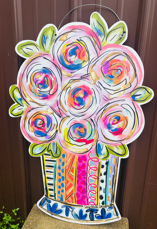 Floral Whimsy Spring Door Hanger