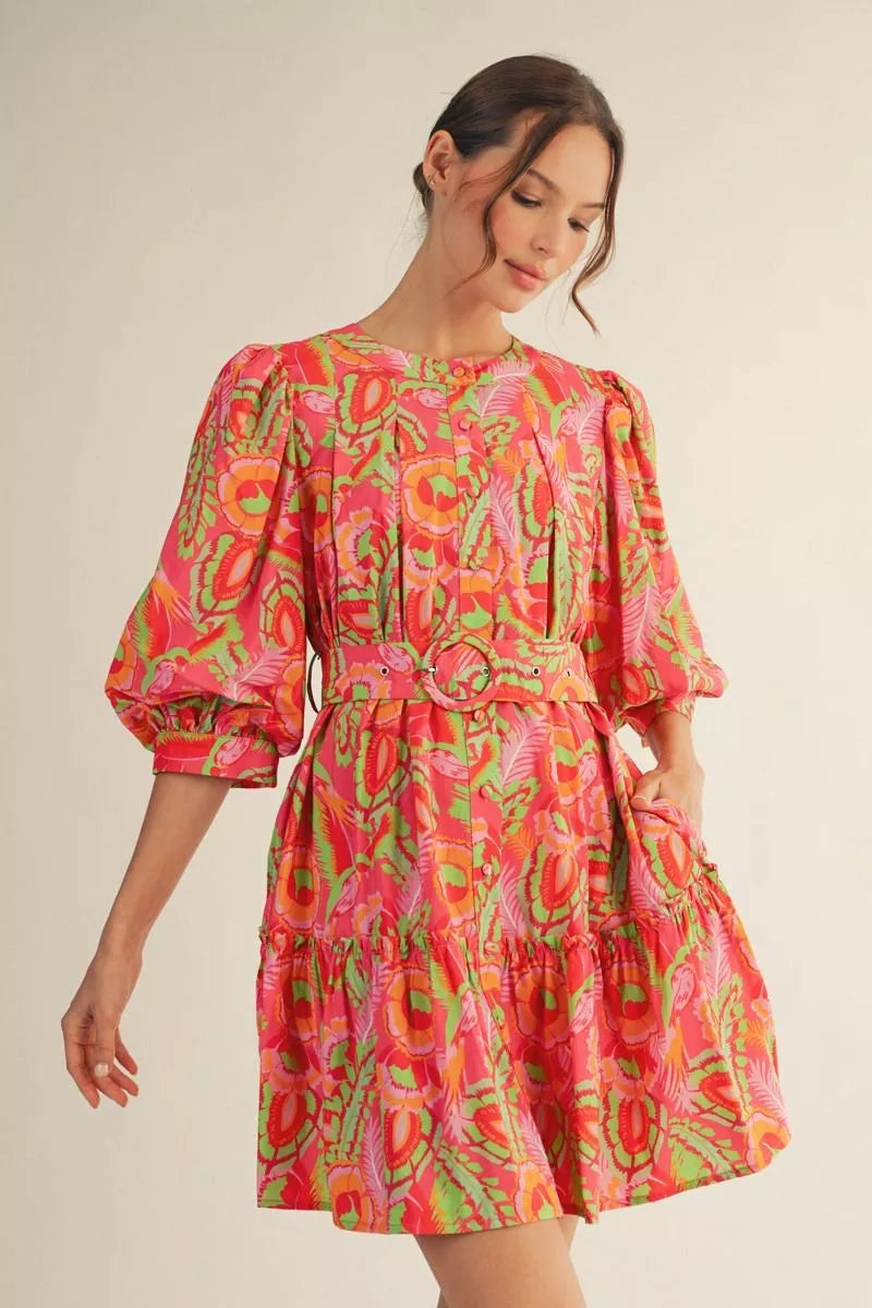 Geo Floral Spring Dress