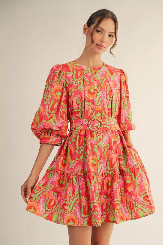Geo Floral Spring Dress