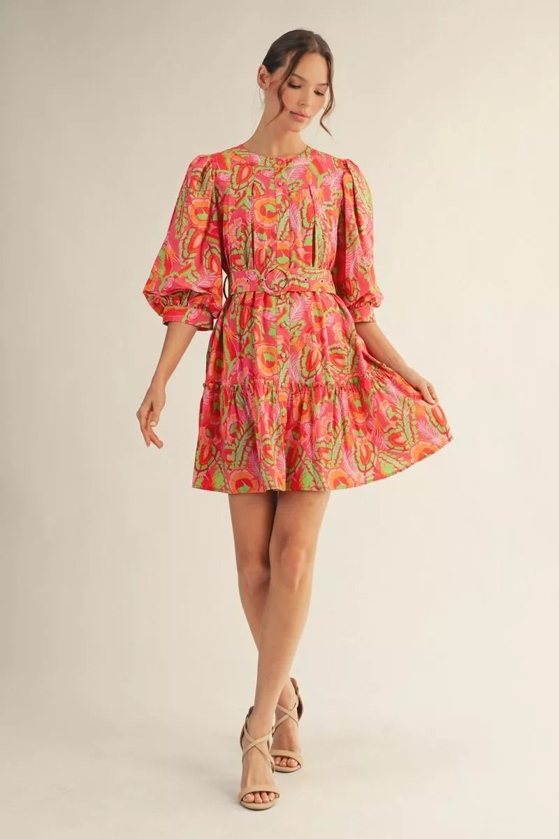 Geo Floral Spring Dress