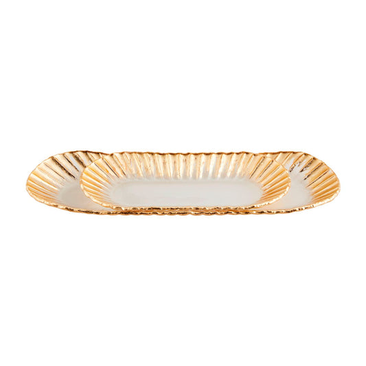 Gold Edge Fluted Tray