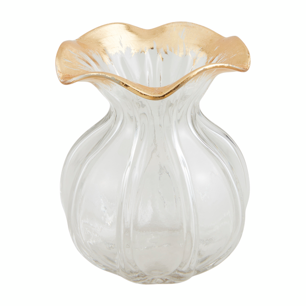 Gold Ruffled Vase